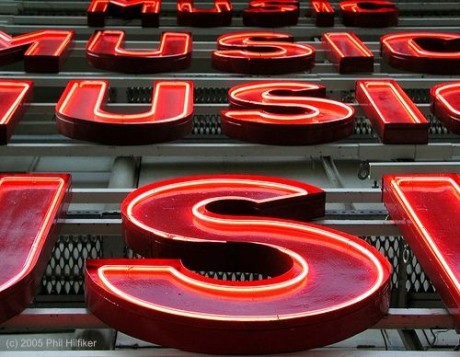 music neon letters