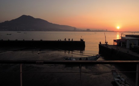 Tamsui sunset from Ancre Cafe
